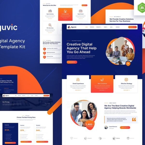 Aguvic - Creative Digital Agency Elementor Template Kit