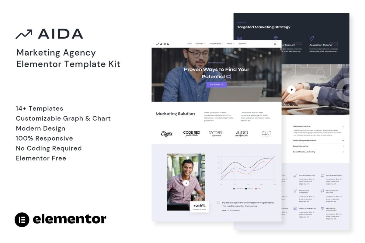 Aida Marketing Agency Elementor Template Kit