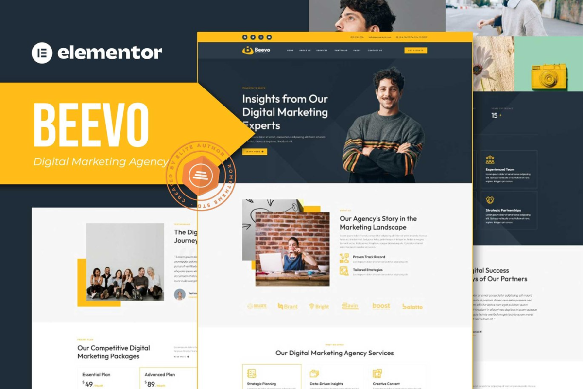 Beevo Digital Marketing Agency Elementor Template Kit Download