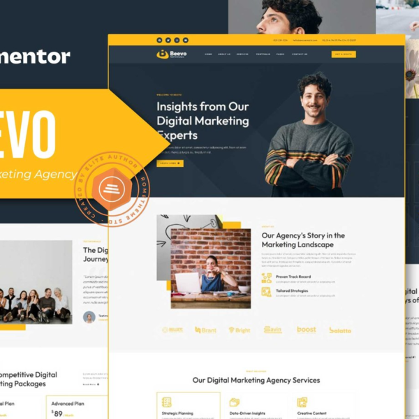 Beevo Digital Marketing Agency Elementor Template Kit Download