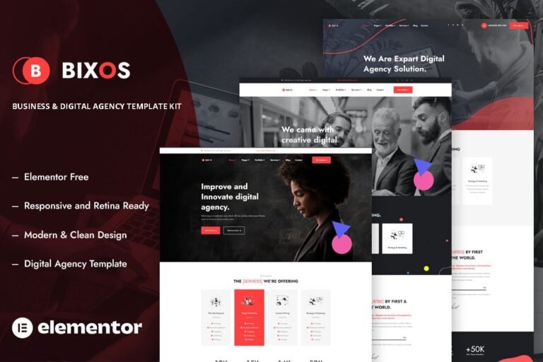 Bixos Business and Digital Agency Template Kit Download