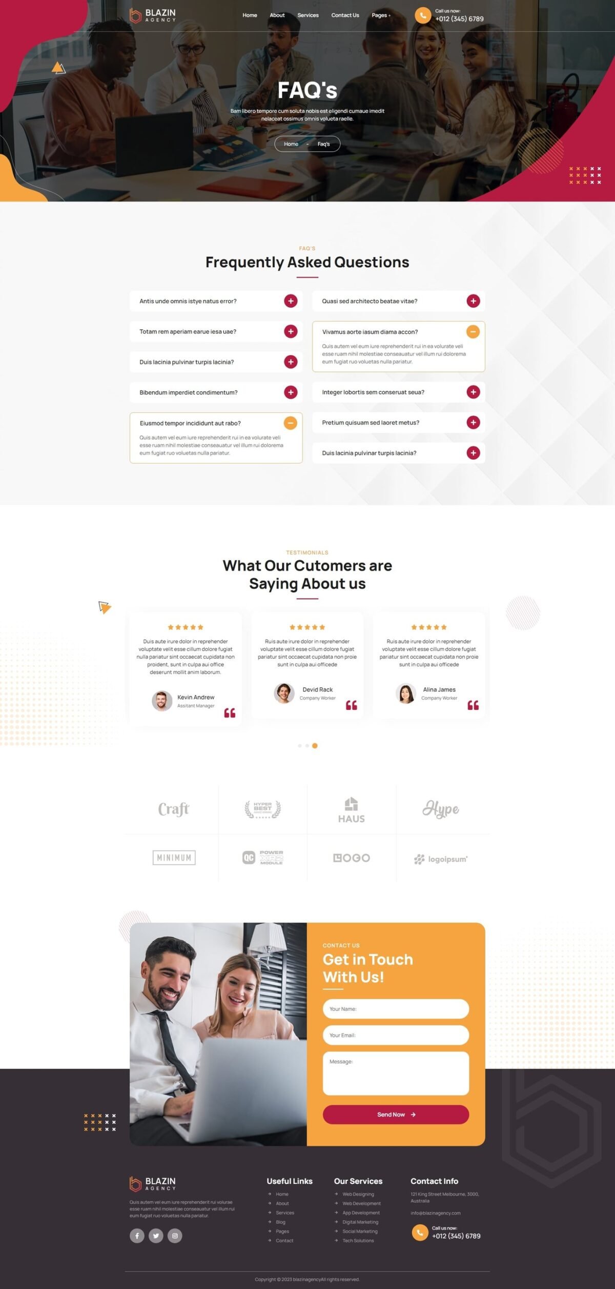 Blazin Creative Digital Agency Elementor Template Kit Download