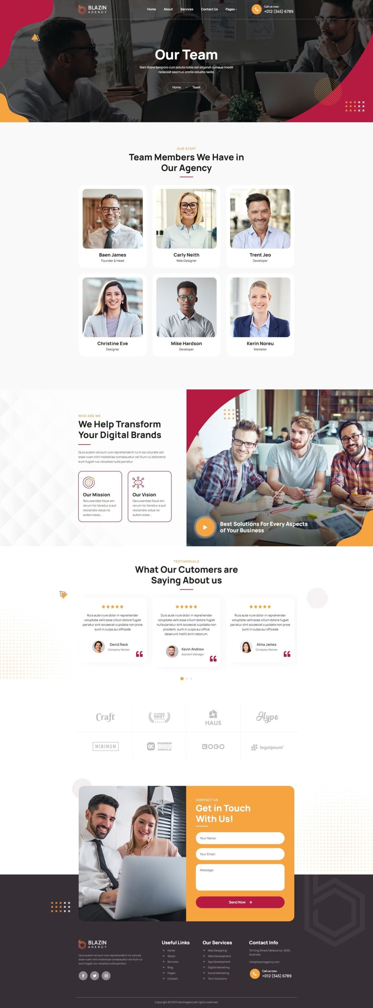 Blazin Creative Digital Agency Elementor Template Kit Download