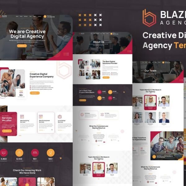 Blazin Creative Digital Agency Elementor Template Kit Download