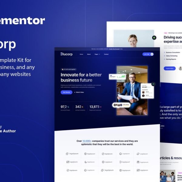 Blucorp Corporate Business Elementor Template Kit Download