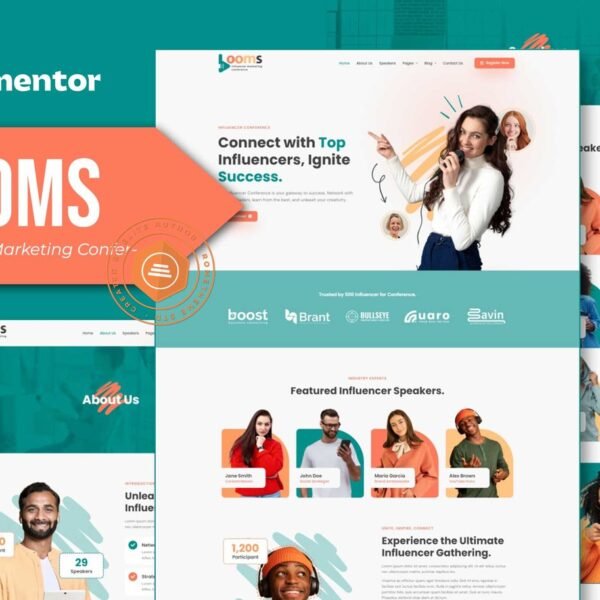 Booms Influencer Marketing Conference Elementor Template Kit Download