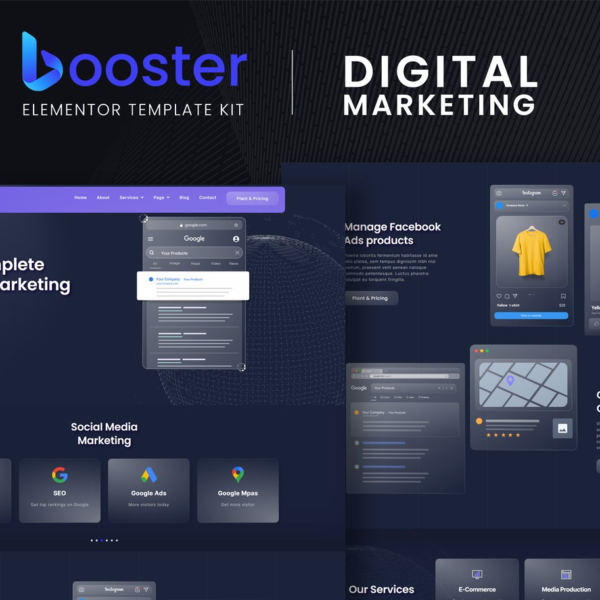 Booster Digital Marketing Elementor Template Kit Download