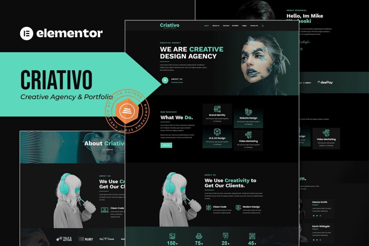 Criativo Creative Agency & Portfolio Elementor Template Kit Download