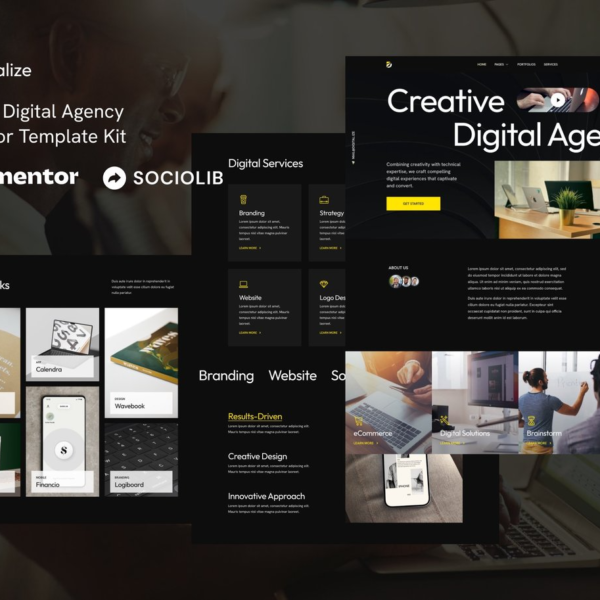 Digitalize Creative Digital Agency and Portfolios Elementor Template Kit Download