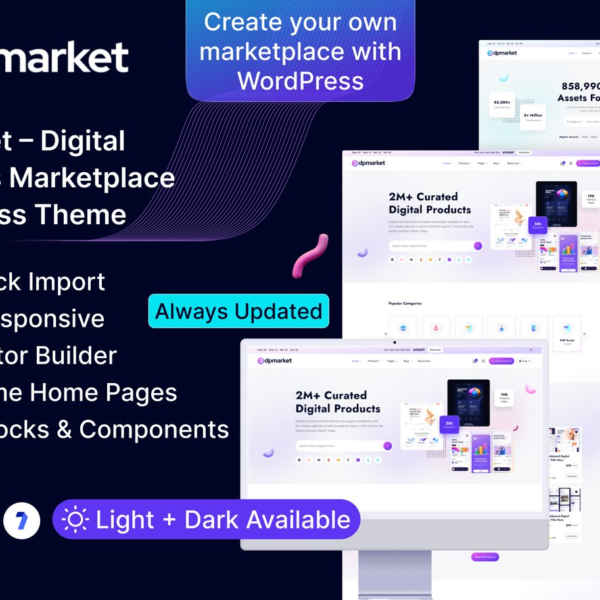 DpMarket Digital Marketplace Multi Vendor Theme Download