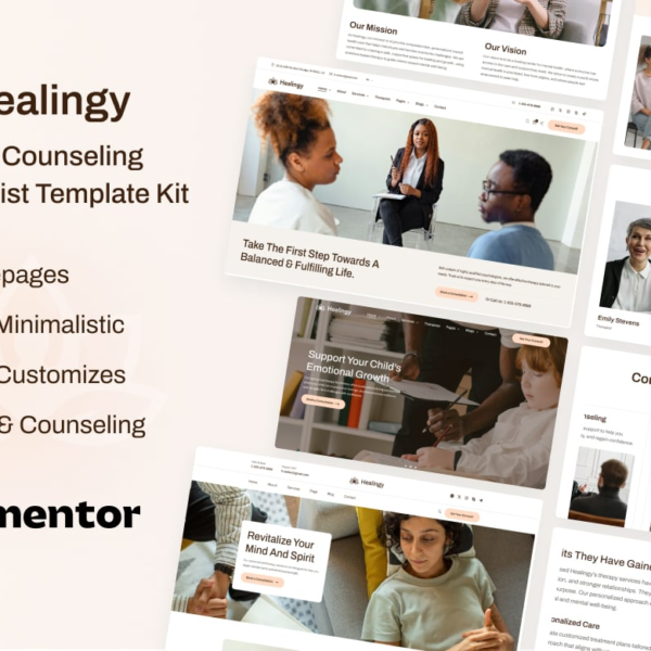 Healingy Therapy and Counseling Psychologist Template Kit Download