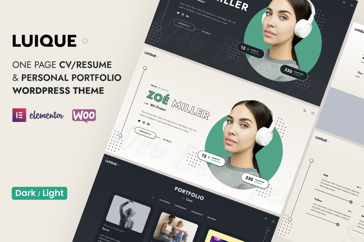Luique Personal Portfolio WordPress Theme Download