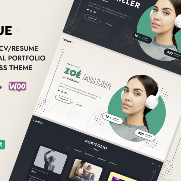 Luique Personal Portfolio WordPress Theme Download