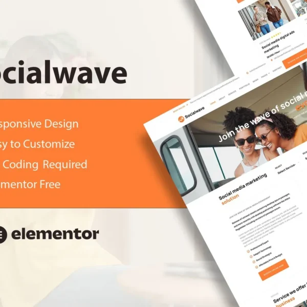 SocialWave Social Media & Digital Marketing Service Elementor Template Kit