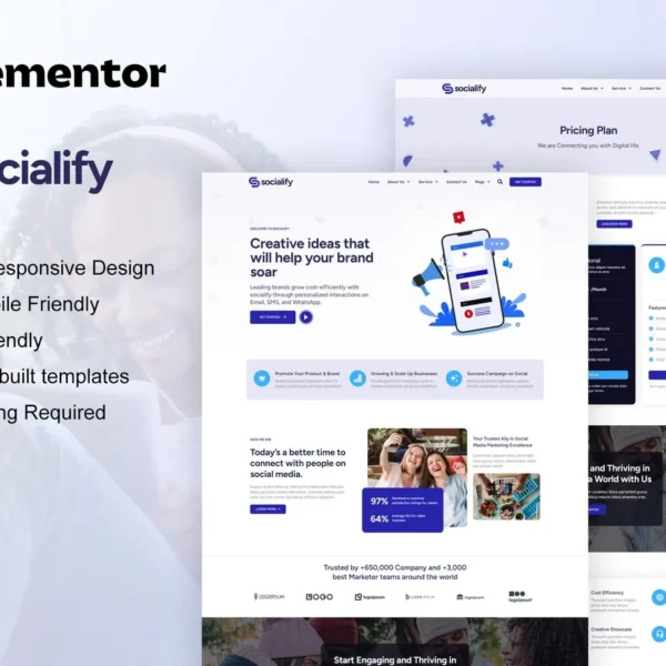 Socialify Social Media Marketing Agency Elementor Pro Template Kit