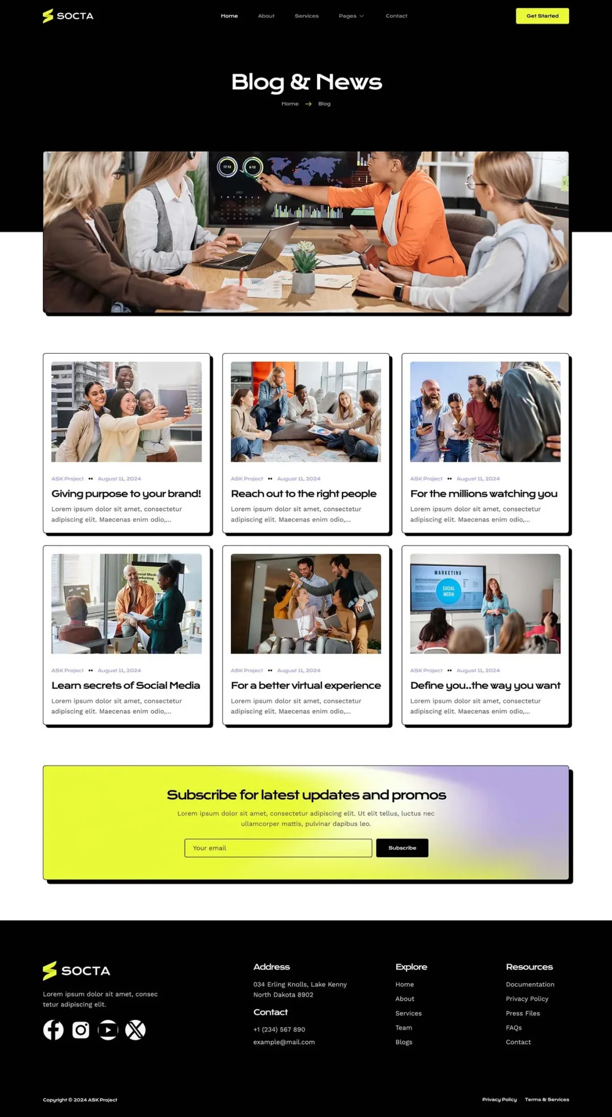 Socta Social Media Marketing Agency Elementor Template Kit