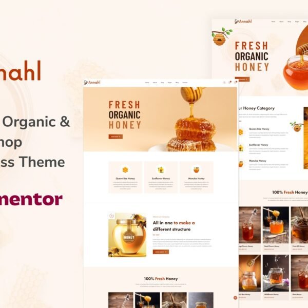 Annahl Organic Honey Shop WordPress Theme Download