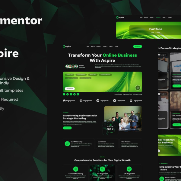 Aspire SEO and Digital Marketing Elementor Template Kit Download