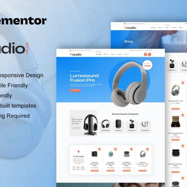 Audioplus Audio Store Woocommerceb Elementor Temp Download