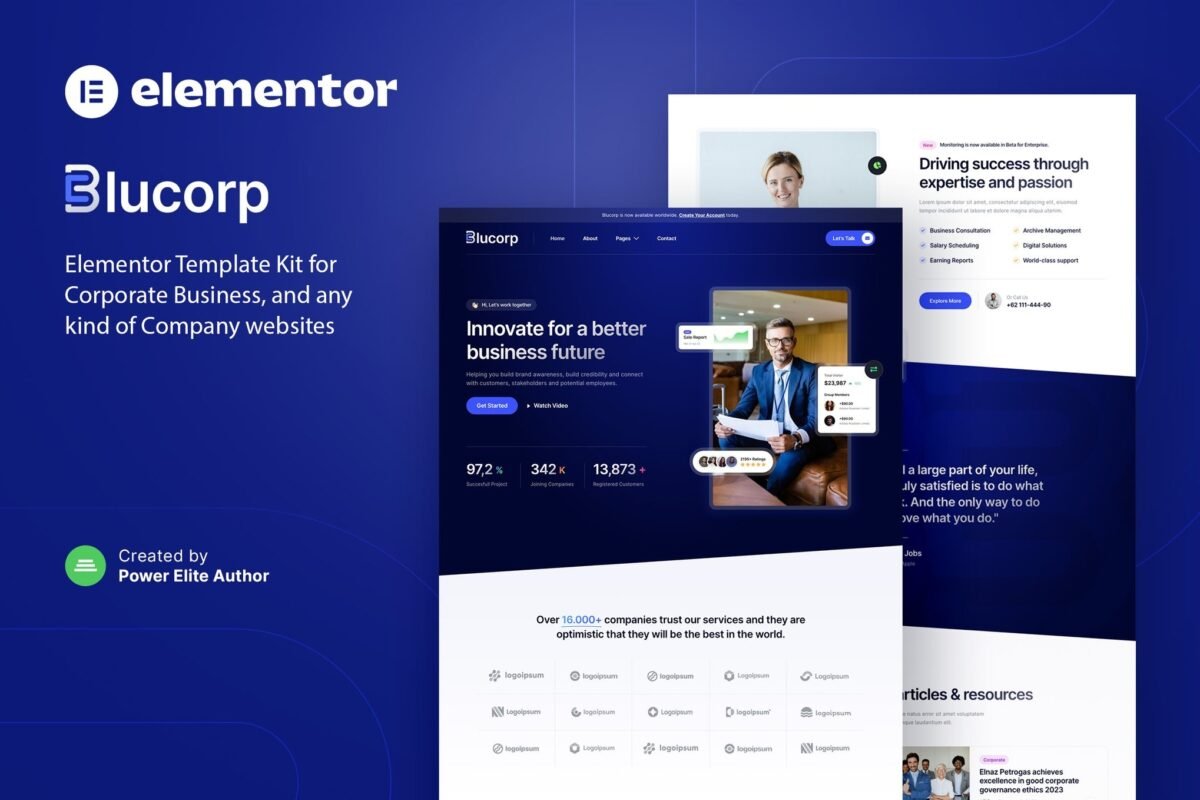 Blucorp Corporate Business Elementor Template Ki Download