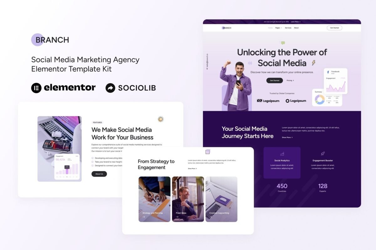 Branch Social Media Marketing Agency Elementor T Download