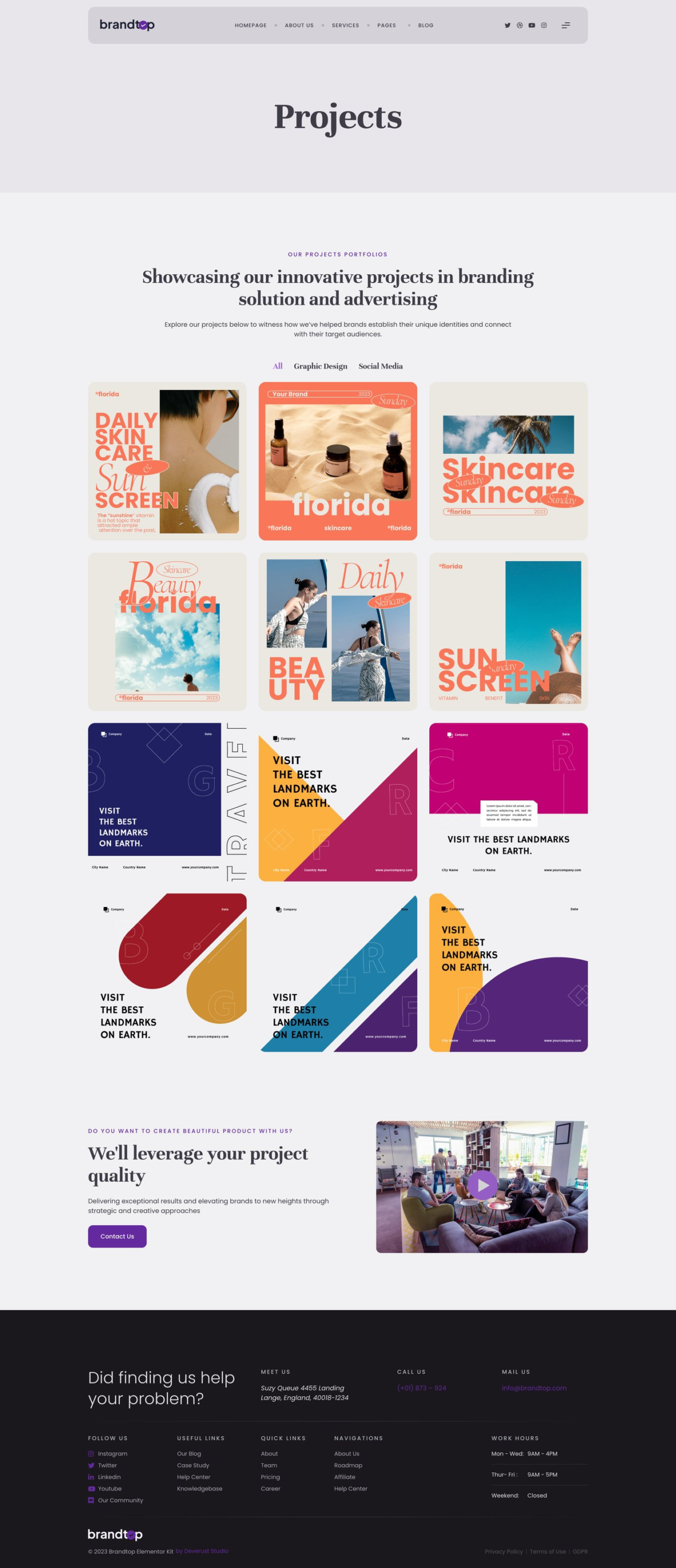 Brandtop Branding Solution and Advertising Elementor Template Kit Download 3