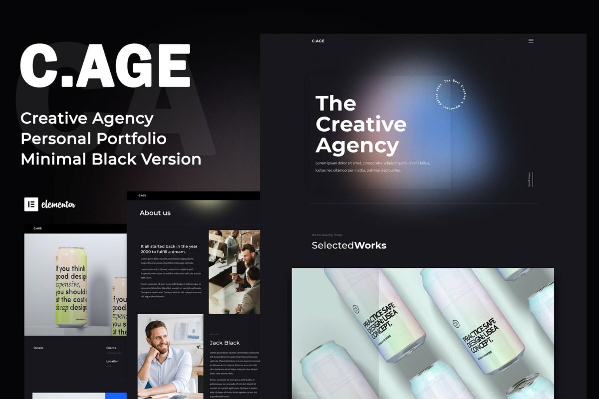 C.AGE Creative Agency Personal Portfolio Elementor Template Kit Download