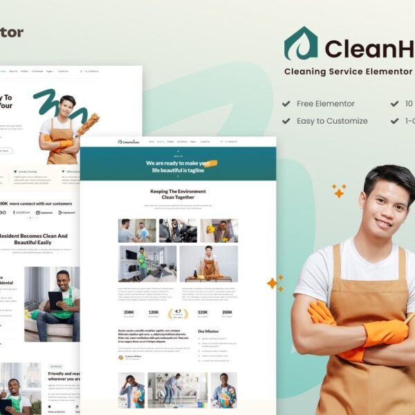 CleanHouse Cleaning Service Template Kit Download