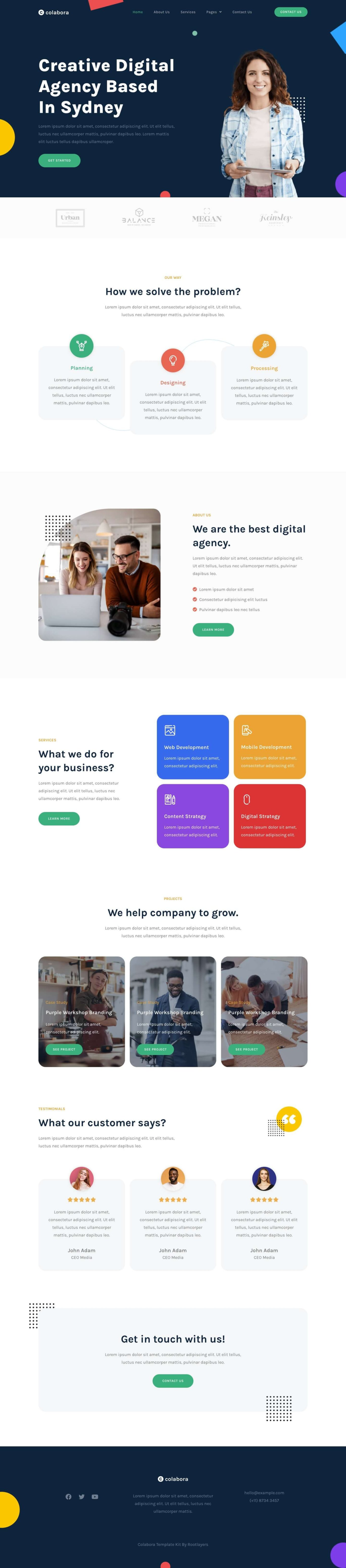 Colabora Creative Digital Agency Elementor Template Kit Download
