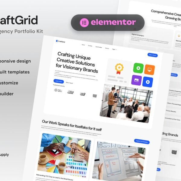 CraftGrid - Creative Agency Portfolio Elementor Template Kit