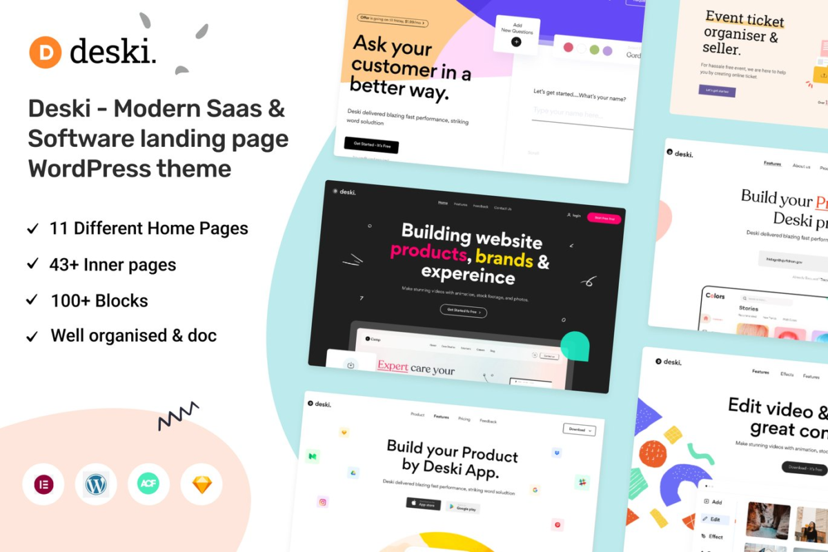 Deski Modern Saas and Software WordPress Theme Download