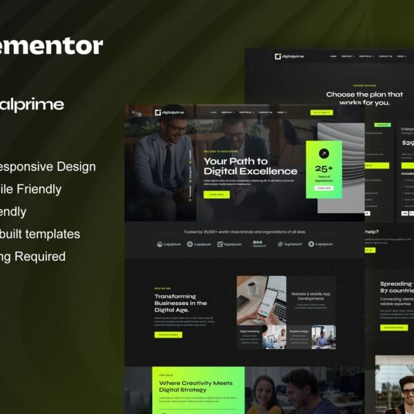 DigitalPrime Digital Agency Elementor Template Kit Download