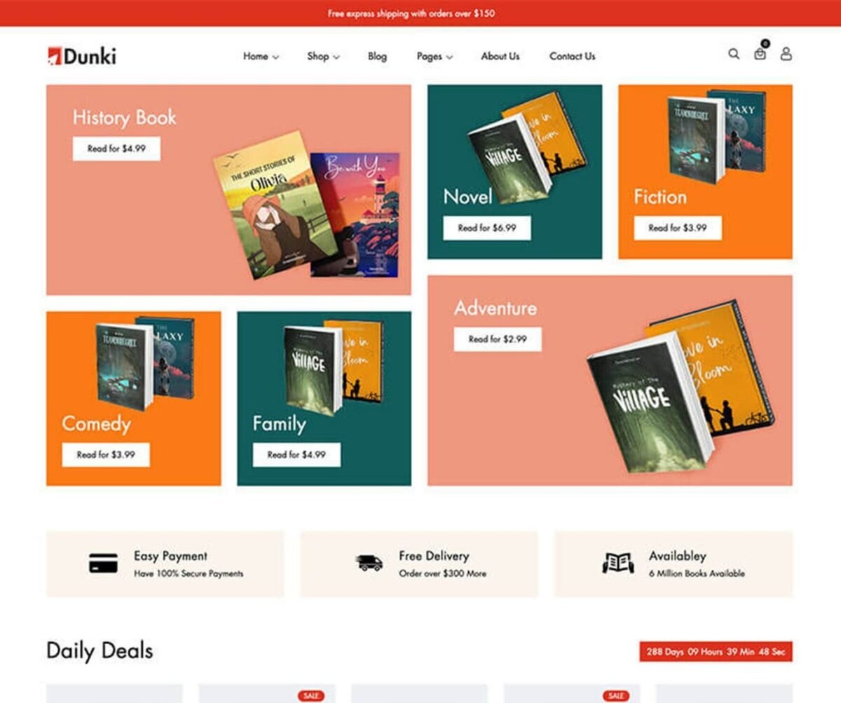 Dunki Book Store Shopify Theme Download 3