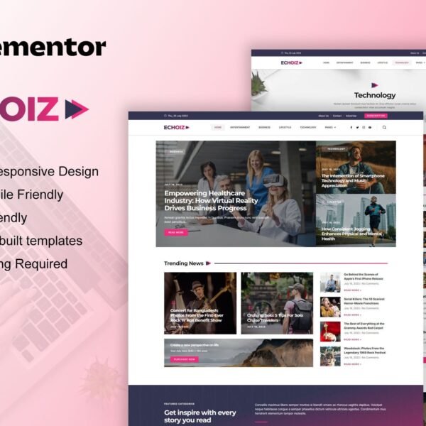 Echoiz News & Magazine Elementor Pro Template Kit Download