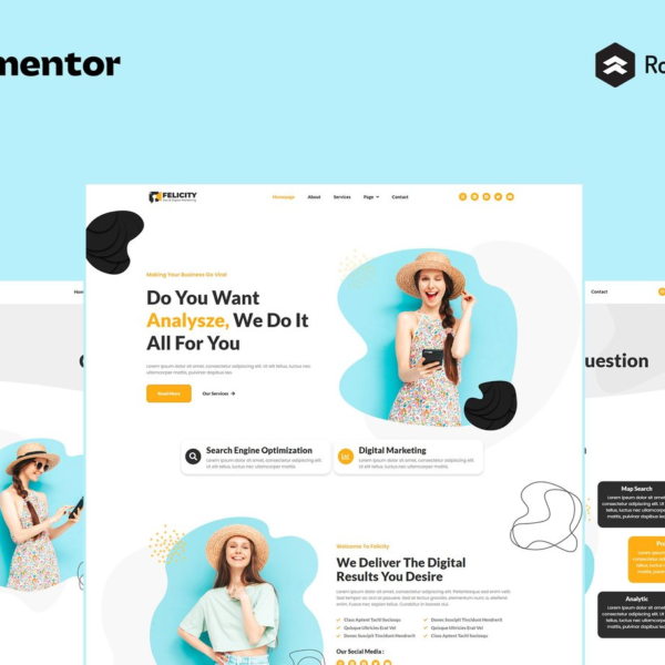 Felicity SEO and Digital Marketing Elementor Pro Full Site Template Kit Download