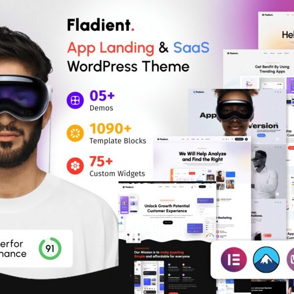 Fladient App Landing Page SaaS WordPress Theme Download