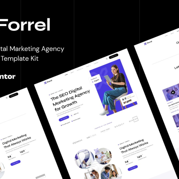 Forrel SEO and Digital Marketing Agency Elementor Template Kit Download