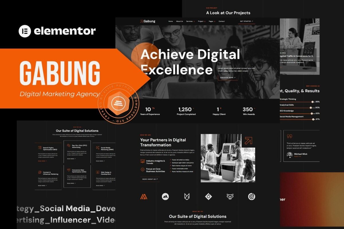 Gabung Digital Marketing Agency Elementor Template Kit Download