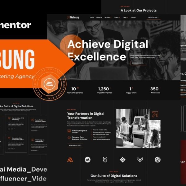 Gabung Digital Marketing Agency Elementor Template Kit Download