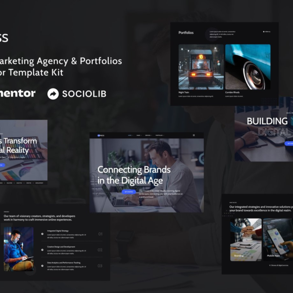 Impress Digital Marketing Agency and Portfolios Elementor Template Kit Download