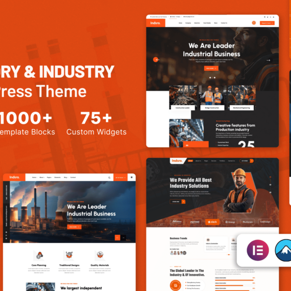 Indsro Factory and Industry WordPress Theme Download