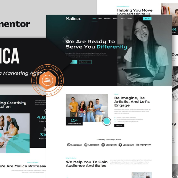 Malica Social Media Marketing Agency Elementor Template Kit Download