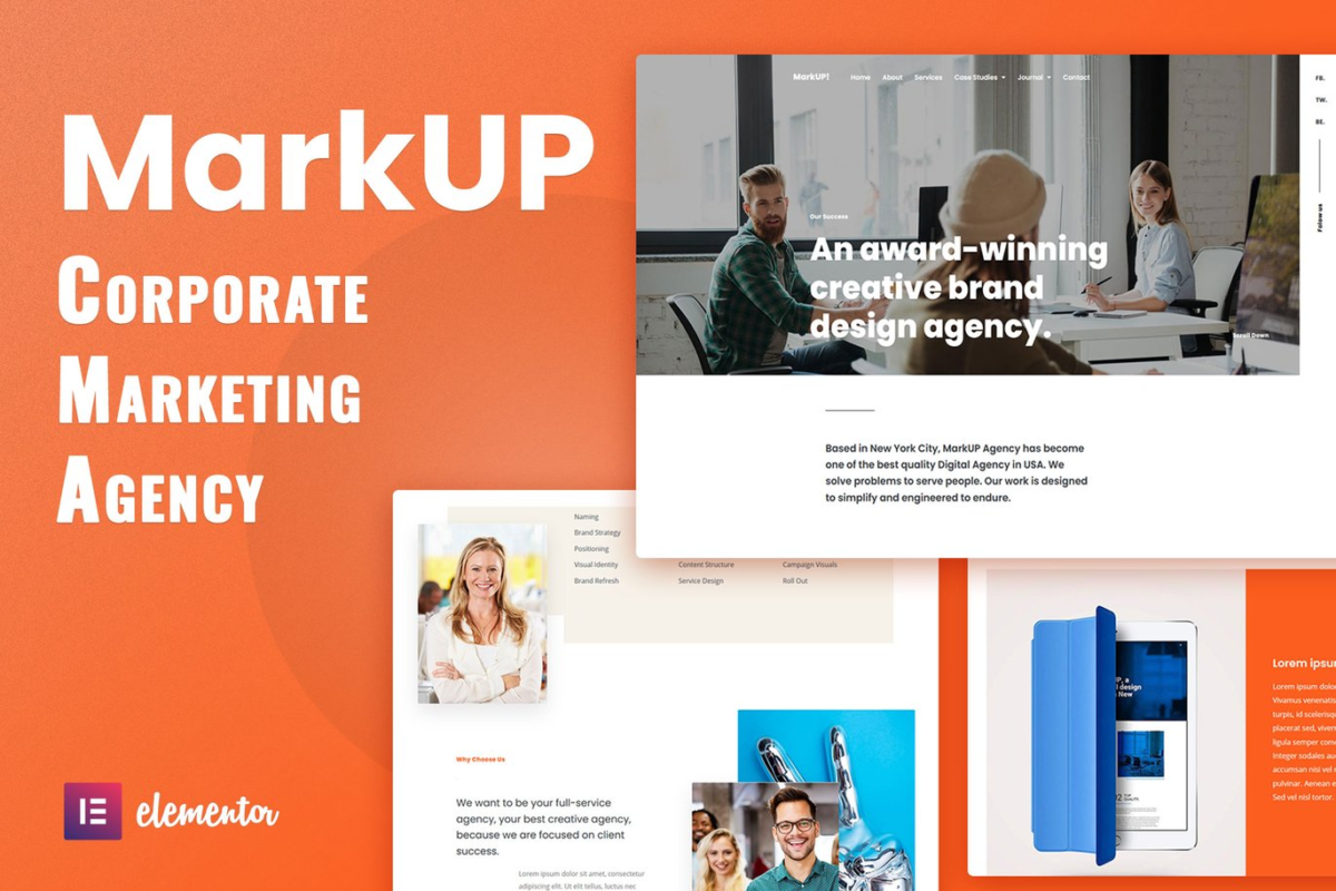 MarkUP Corporate and Marketing Agency Elementor Template Kit Download