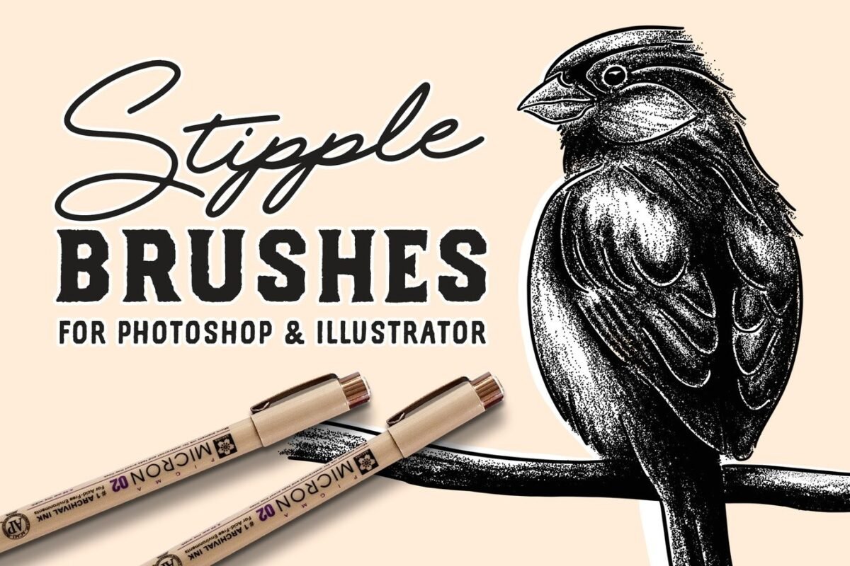 Stipple Brush Set for Photoshop and Illustrator Download