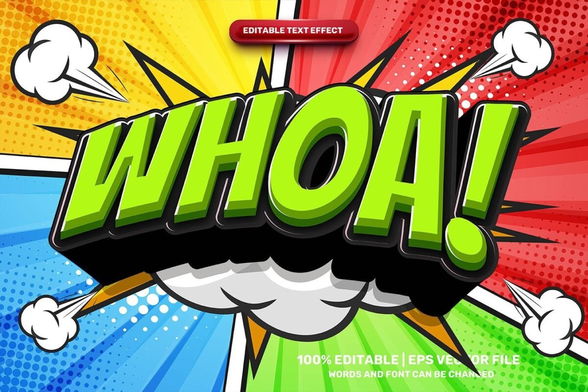 Super Wow Comic Cartoon Text Effect