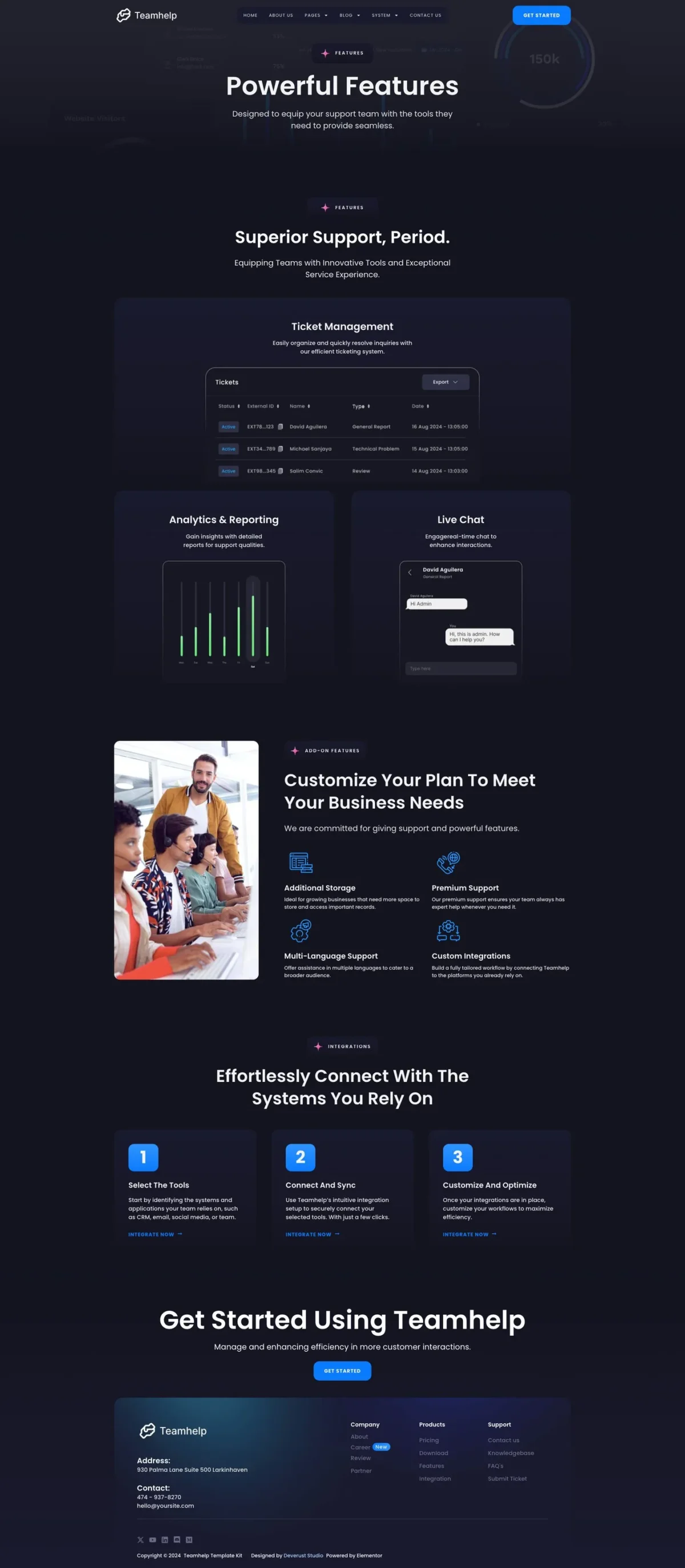 Teamhelp - Help Desk SaaS Elementor Pro Template Kit