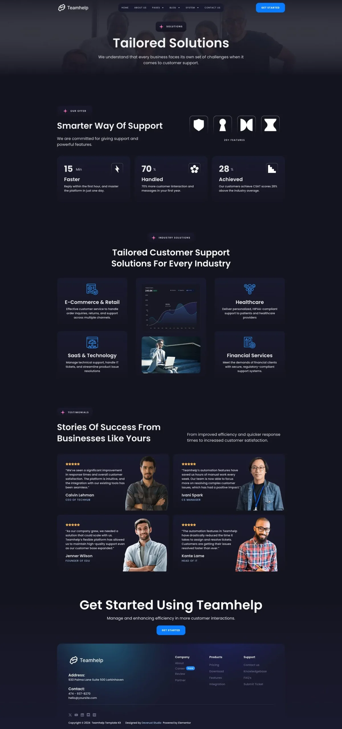 Teamhelp - Help Desk SaaS Elementor Pro Template Kit