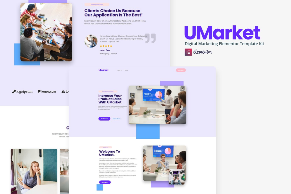 UMarket Digital Marketing Elementor Template Kit Download