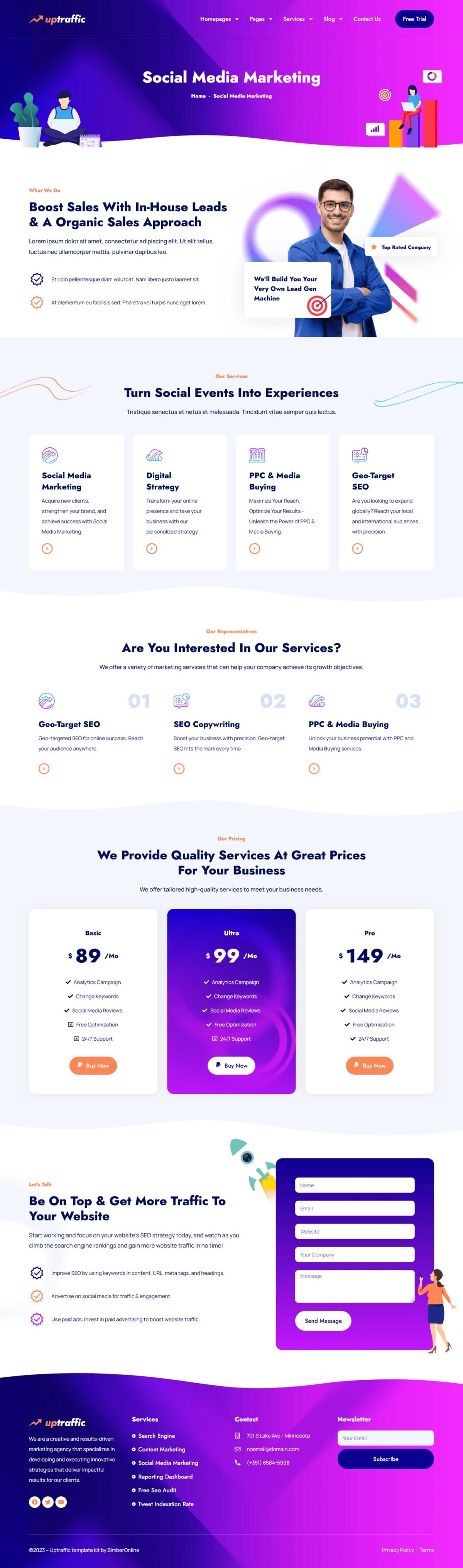 Uptraffic Digital Marketing Agency Elementor Pro Template Kit