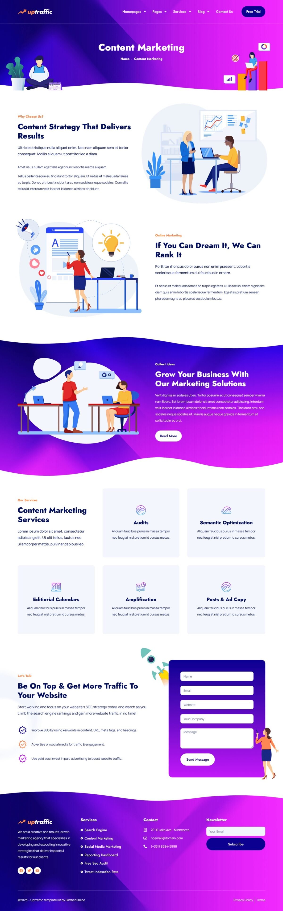 Uptraffic Digital Marketing Agency Elementor Pro Template Kit